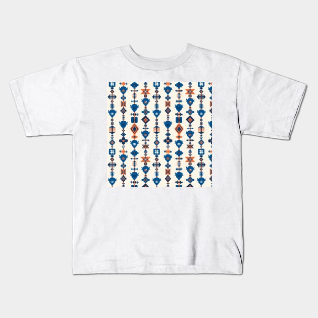 Tribal Bison Heads Kids T-Shirt by Sandra Hutter Designs